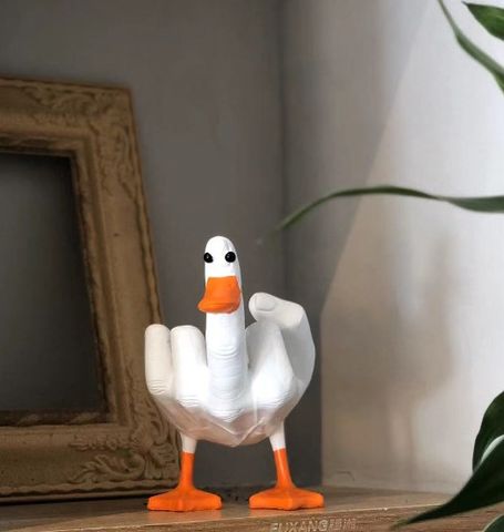 Cute Funny Middle Finger Duck Synthetic Resin Ornaments
