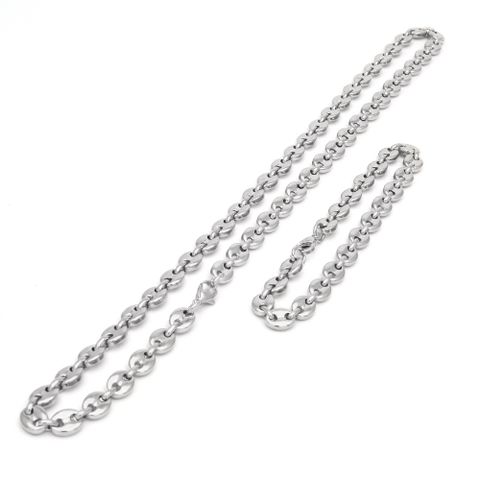 Hip-hop Solid Color Stainless Steel Plating Chain Bracelets Necklace