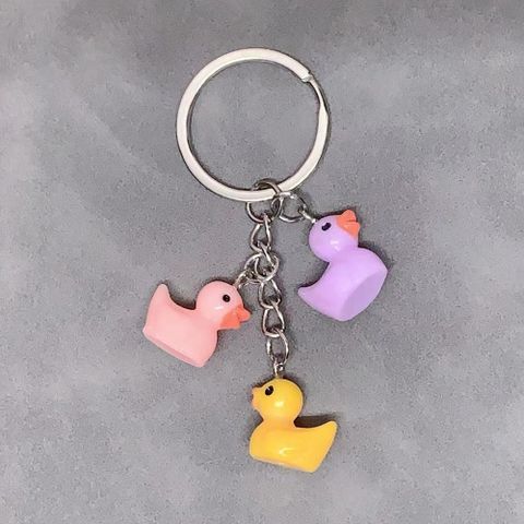 Cute Duck Resin Unisex Bag Pendant Keychain