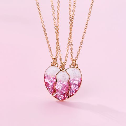Cute Sweet Heart Shape Alloy Enamel Plating Kid'S Pendant Necklace