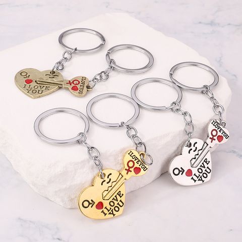 Simple Style Heart Shape Alloy Valentine's Day Unisex Bag Pendant Keychain