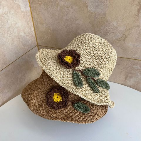 Mujeres Estilo Simple Estilo Clásico Flor Trenza Aleros Planos Sombrero De Copa