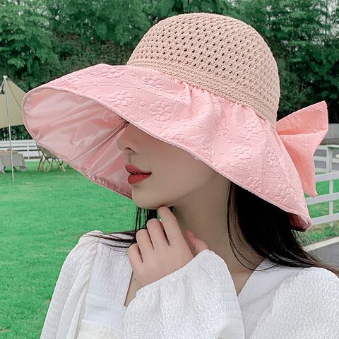 Women's Simple Style Bow Knot Big Eaves Sun Hat