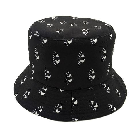 Unisex Hip-hop Geometric Eye Flat Eaves Bucket Hat