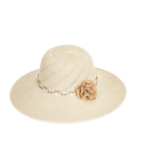 Women's Simple Style Flower Big Eaves Straw Hat