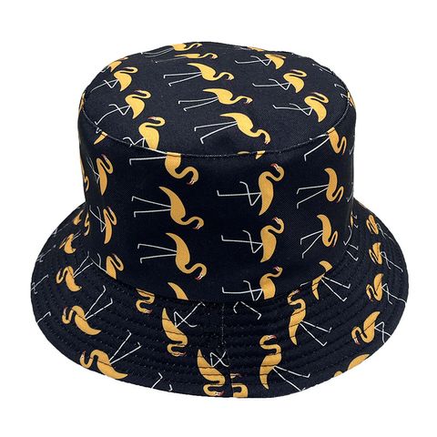 Unisex Hip-hop Sweet Flamingo Shark Flat Eaves Bucket Hat