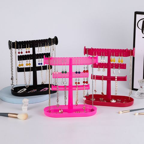 Basic Solid Color Plastic Jewelry Rack