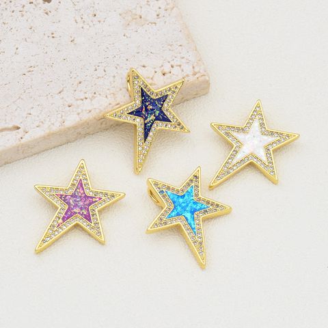 1 Piece Basic Star Copper Plating Inlay Jewelry Accessories
