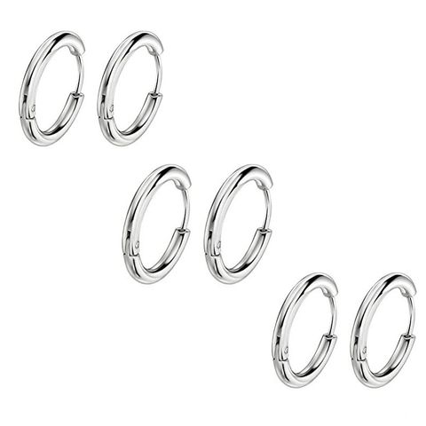 1 Pair Basic Round 304 Stainless Steel Earrings