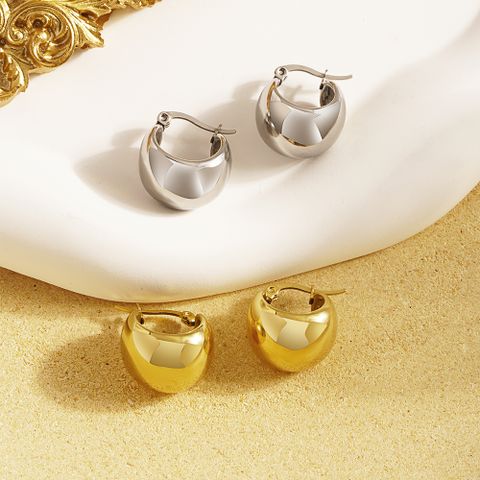 1 Pair Simple Style Geometric 304 Stainless Steel 18K Gold Plated Huggie Earrings