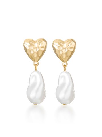 1 Pair Lady French Style Heart Shape Plating Hollow Out Alloy 14k Gold Plated Drop Earrings
