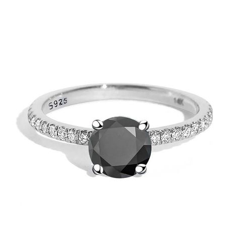 Casual Glam Solid Color Sterling Silver Gra Inlay Moissanite Rings