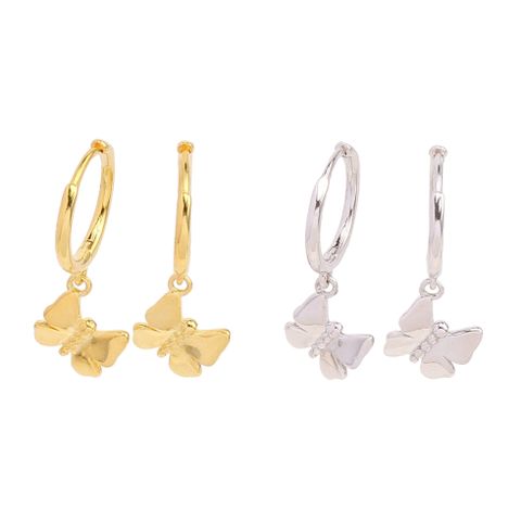 1 Pair Simple Style Bow Knot Plating Sterling Silver Gold Plated Drop Earrings
