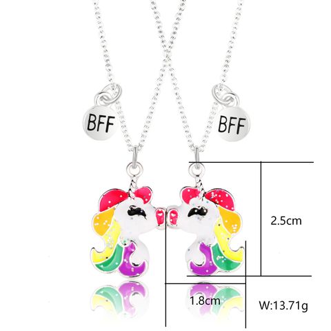 Cartoon Style Cute Animal Unicorn Alloy Girl's Pendant Necklace