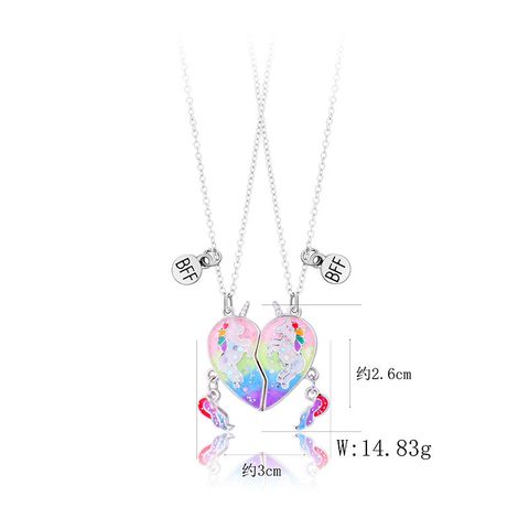 Cartoon Style Cute Heart Shape Fox Alloy Girl's Pendant Necklace