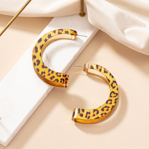 1 Pair Retro Exaggerated Punk Geometric Leopard Plating Alloy Gold Plated Ear Studs