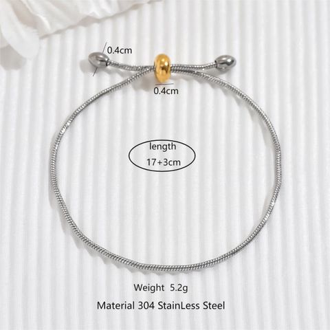 Stainless Steel 14K Gold Plated Simple Style Classic Style Beaded Plating Inlay Round Heart Shape Zircon Bracelets Anklet