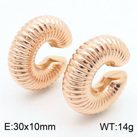 1 Pair Streetwear Solid Color Plating Stainless Steel 18K Gold Plated Ear Cuffs