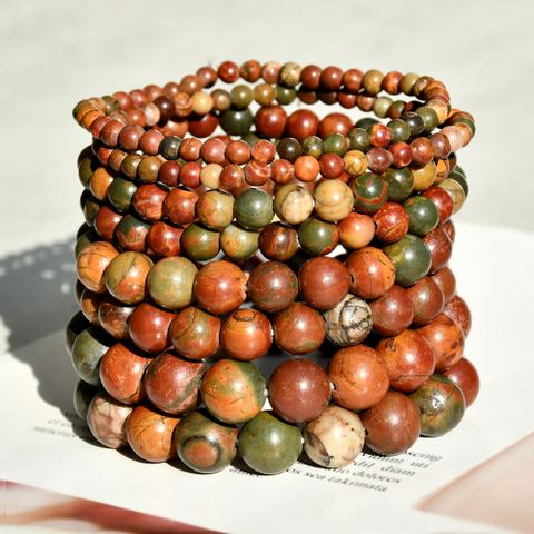 Lässig Einfacher Stil Runden Ein Naturstein Perlen Handgemacht Armbänder