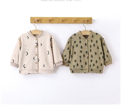 Simple Style Printing Cotton Girls Outerwear