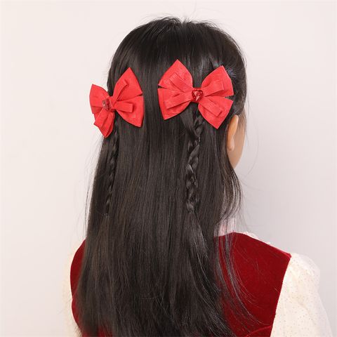 Women's Cute Sweet Bow Knot Alloy Organza Inlay Artificial Pearls Hair Clip