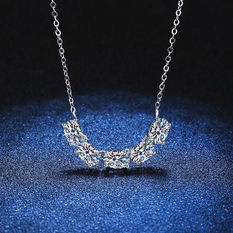 Elegant Glam Oval Sterling Silver Plating Inlay Zircon White Gold Plated Necklace