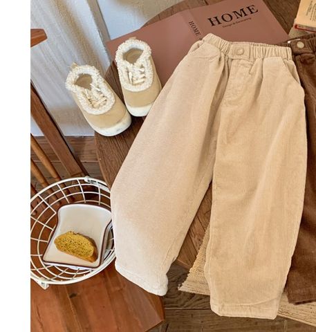 Classic Style Solid Color Cotton Boys Pants