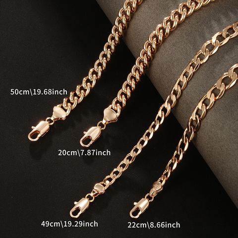 Hip-hop Xuping Solid Color Copper Alloy Plating 18k Gold Plated Men's Bracelets Necklace