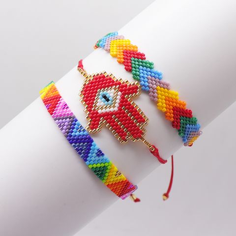 Hecho A Mano Estilo Simple Geométrico Palma Vidrio Hecho A Mano Mujeres Pulsera