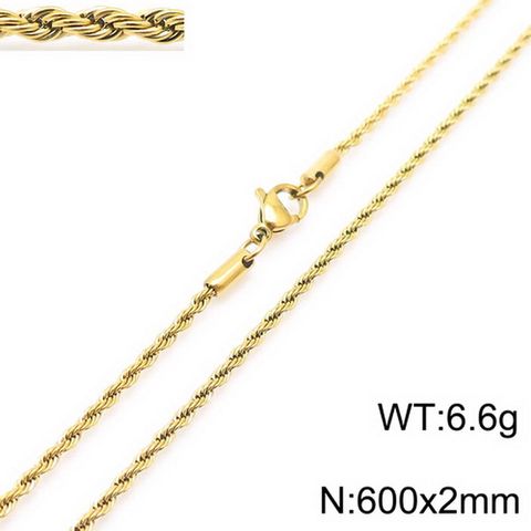 Fashion Twist Stainless Steel Plating Necklace 1 Piece