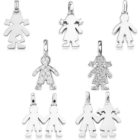 Cute Cartoon Character Doll Sterling Silver Charms