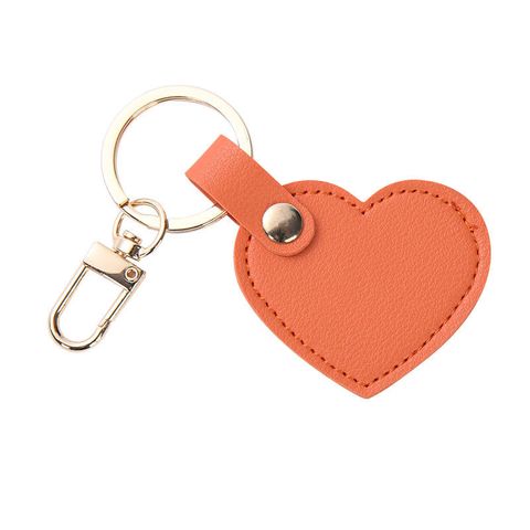 Cute Heart Shape Pu Leather Keychain