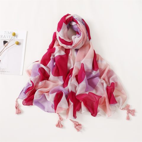 Women's Simple Style Ink Painting Cotton Printing Scarf