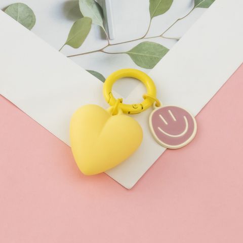 Cute Pastoral Heart Shape Resin Women's Bag Pendant Keychain