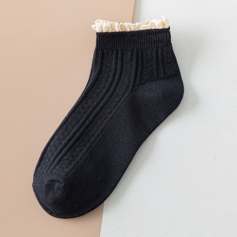 Women's Korean Style Solid Color Cotton Ankle Socks A Pair