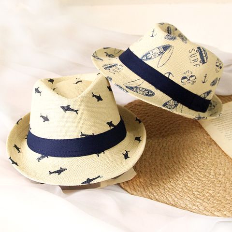 Children Unisex Casual Vacation Cartoon Straw Hat