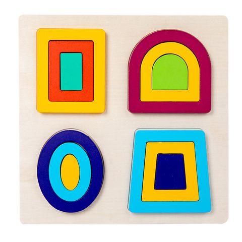 Puzzles Toddler(3-6years) Triangle Round Wood Toys