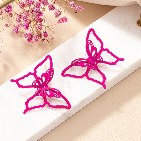 1 Pair Simple Style Butterfly Stoving Varnish Iron Ear Studs