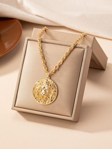 Simple Style Solid Color Alloy Plating Gold Plated Women's Pendant Necklace
