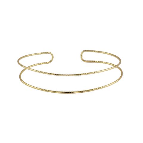 Elegant Simple Style Geometric Copper Plating Hollow Out 18k Gold Plated Bangle