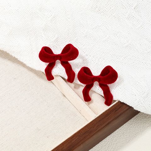 1 Pair Simple Style Bow Knot Plastic Ear Studs