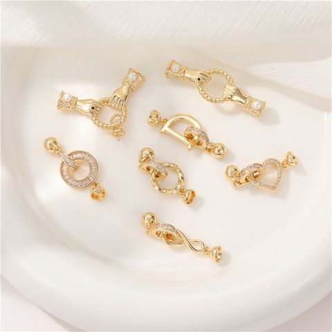 Simple Style Solid Color Copper Inlay Zircon Jewelry Accessories