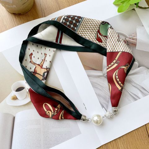 Women's Casual Color Block Imitated Silk Silk Scarf