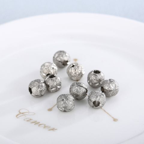 10 Pieces Diameter 6 Mm Stainless Steel Round Sandblasted Beads