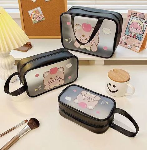 Cartoon Style Rabbit Cartoon Bear Pvc Storage Bag Makeup Bags
