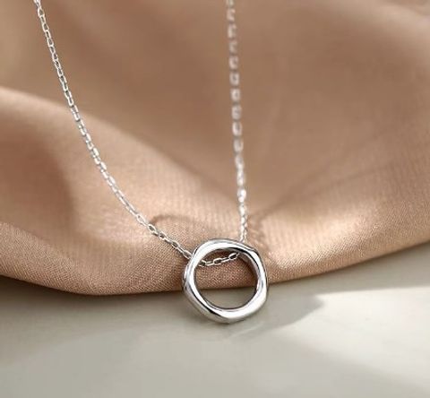 Simple Style Solid Color Sterling Silver Plating Gold Plated Pendant Necklace