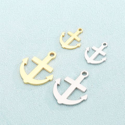 1 Piece Stainless Steel 18K Gold Plated Anchor