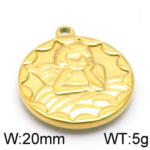 1 Piece Stainless Steel 18K Gold Plated Human Angel Old Man Pendant