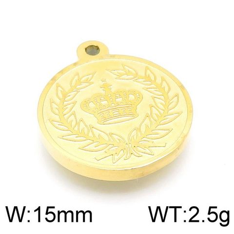 1 Piece Stainless Steel 18K Gold Plated Human Crown Pendant