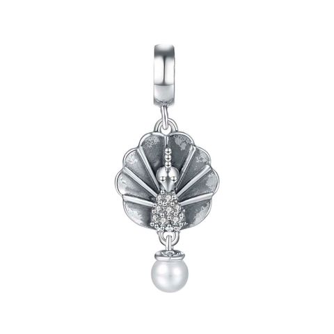 Classical Retro Peacock Sterling Silver Plating Inlay Pearl Zircon Rhodium Plated Charms Jewelry Accessories